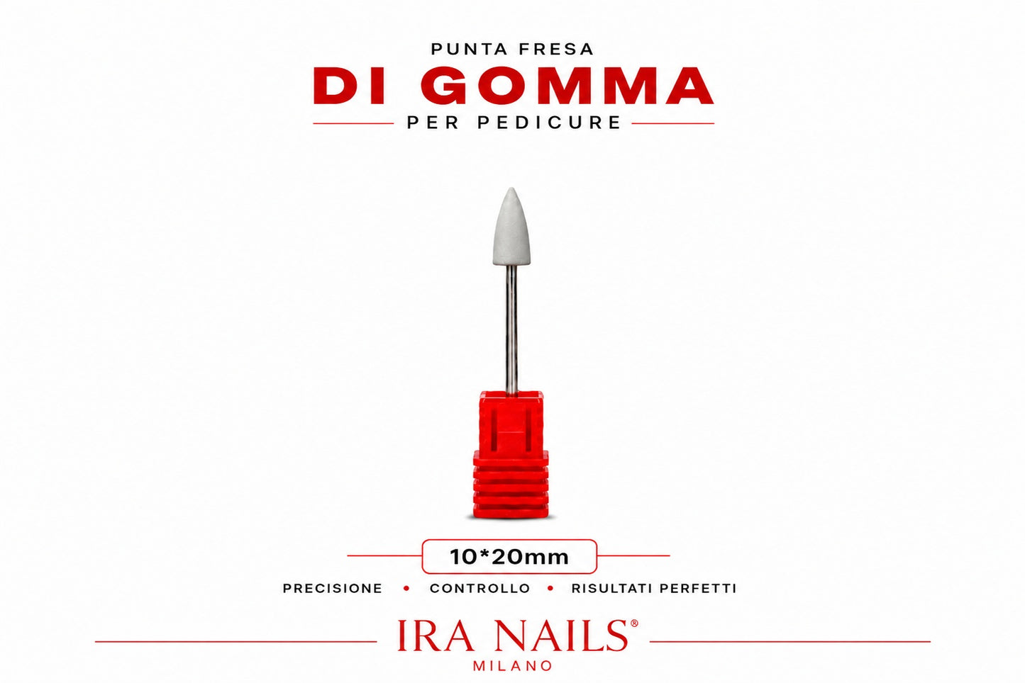 Punta Fresa Conica di Gomma 10 × 20 mm – Pedicure Professionale