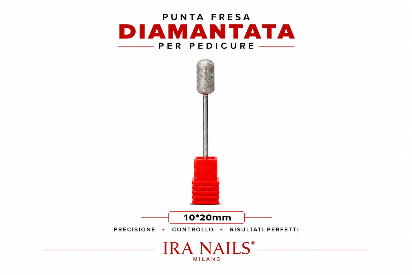 Punta Fresa Diamantata Cilindrica Arrotondata 7,2 × 12 mm – Pedicure Professionale