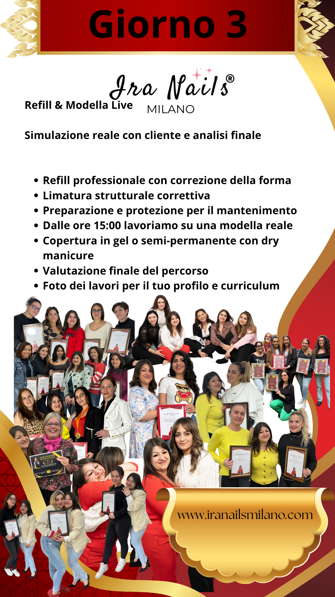 Corso di Ricostruzione Unghie in Aula a Milano 26, 27 e 28 settembre, 3 Giorni Intensivi con Irinoiu Alina Roxana - Ira Nails Milano®
