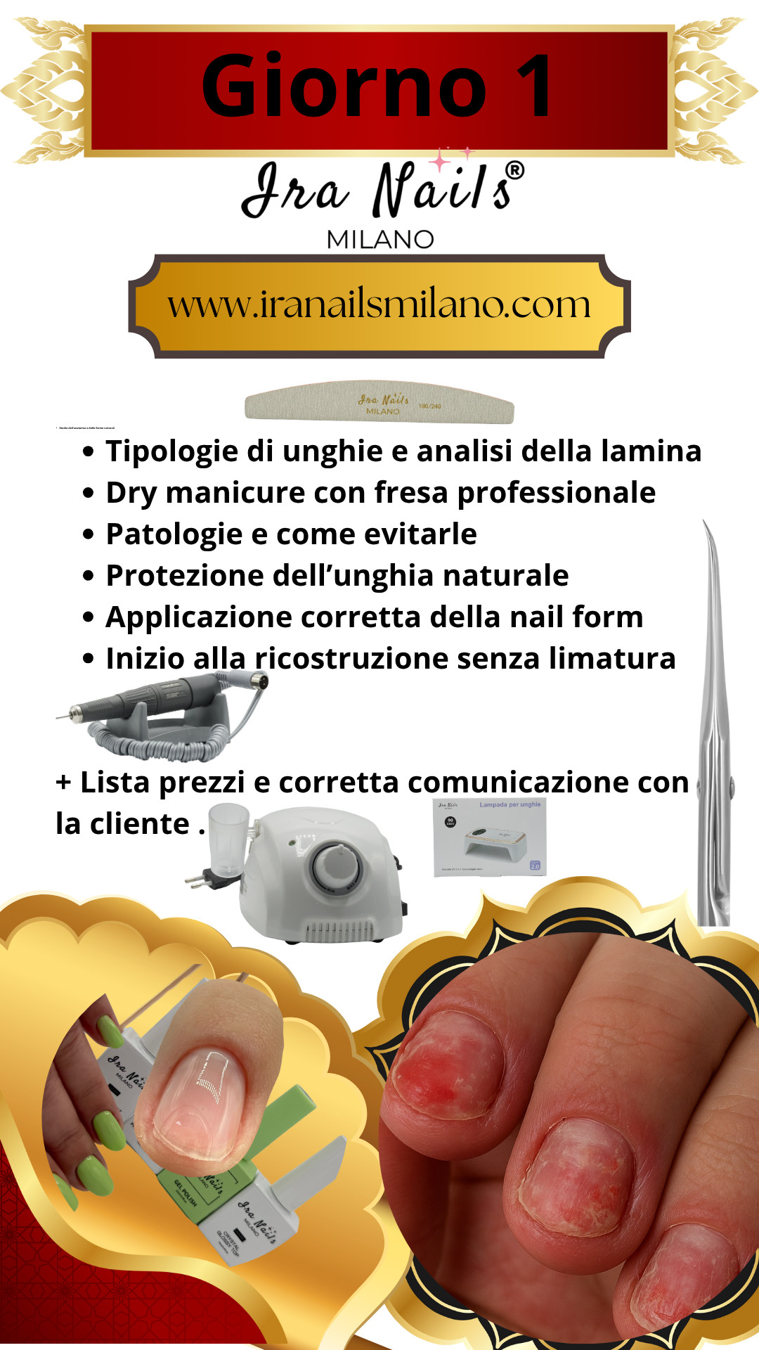 Corso di Ricostruzione Unghie in Aula a Milano 26, 27 e 28 settembre, 3 Giorni Intensivi con Irinoiu Alina Roxana - Ira Nails Milano®
