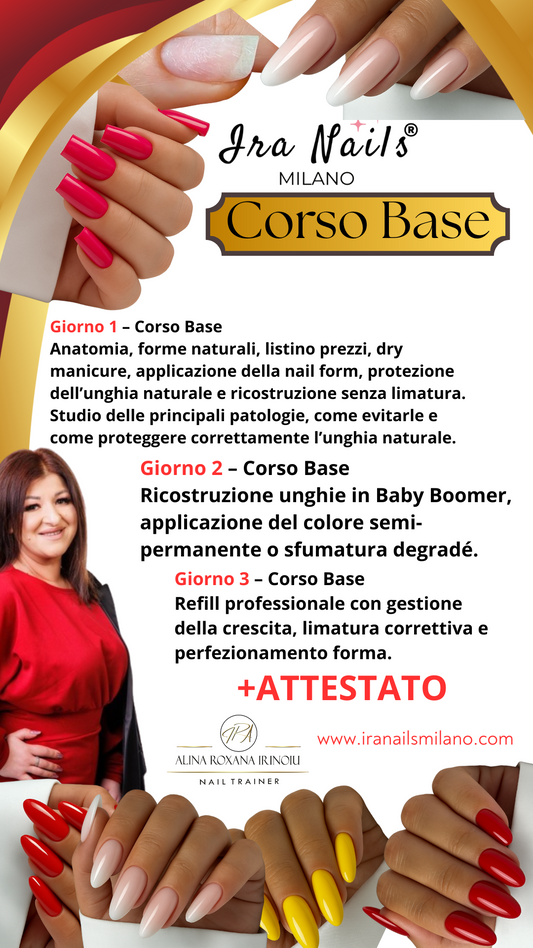 Corso di Ricostruzione Unghie in Aula a Milano 26, 27 e 28 settembre, 3 Giorni Intensivi con Irinoiu Alina Roxana - Ira Nails Milano®