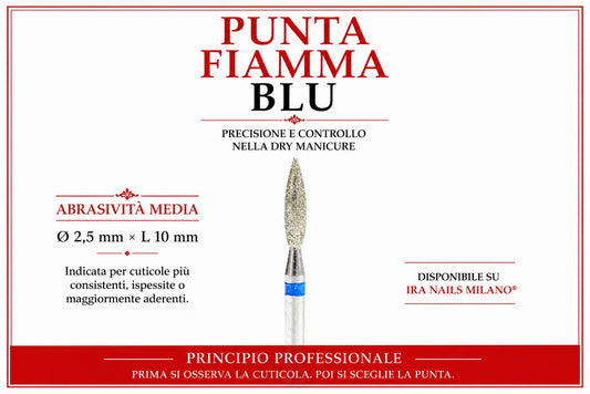 Punta Fiamma Blu Dry Manicure Ø 2,5 mm × L 10 mm Blu