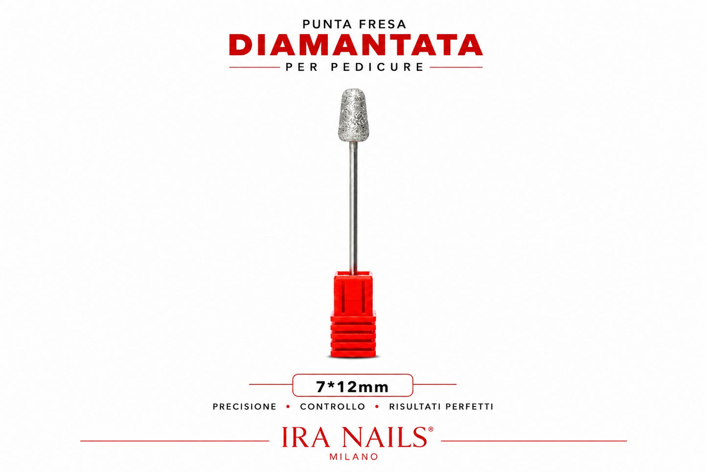 Punta Fresa Diamantata Tronco-Conica Arrotondata 7 × 12 mm – Pedicure Professionale