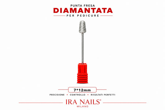 Punta Fresa Diamantata Tronco-Conica Arrotondata 7 × 12 mm – Pedicure Professionale