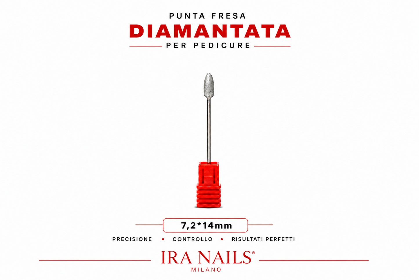 Punta Fresa Diamantata a Oliva 7,2 × 14 mm – Pedicure Professionale