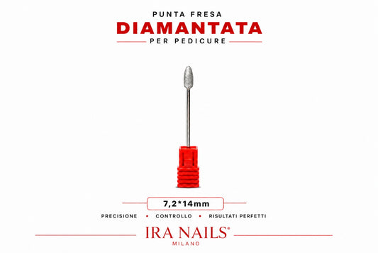Punta Fresa Diamantata a Oliva 7,2 × 14 mm – Pedicure Professionale