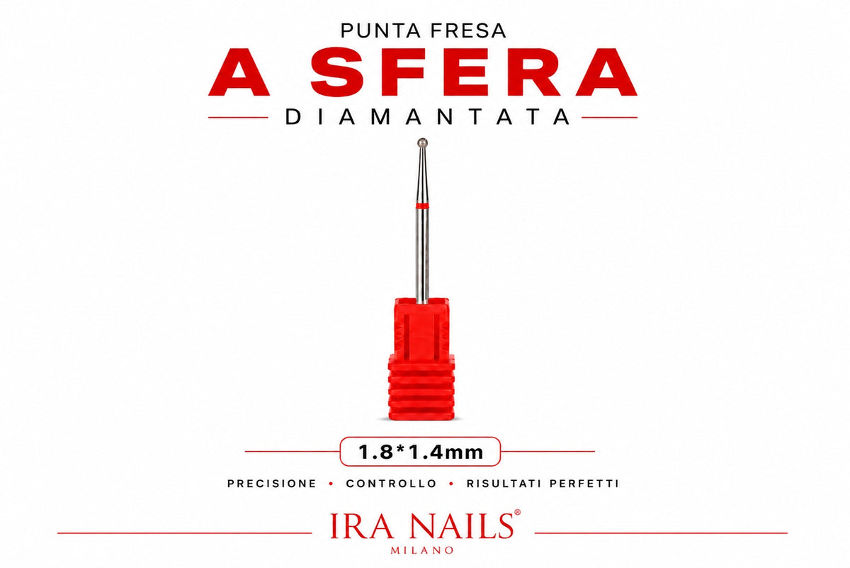 Punta Fresa a Sfera Diamantata 1,8 × 1,4 mm – Dry Manicure Professionale