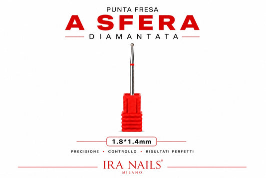 Punta Fresa a Sfera Diamantata 1,8 × 1,4 mm – Dry Manicure Professionale